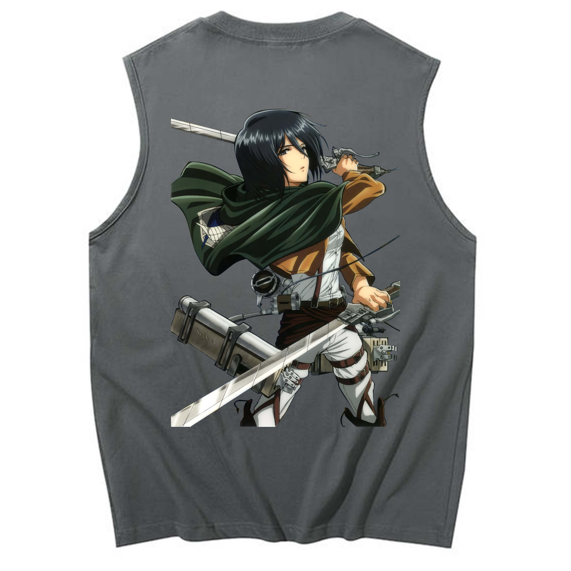 （画像用） 進撃の巨人 ミカサ·アッカーマン Attack on Titan Mikasa Ackerman コットン100％タンクトップ（背面プリント）